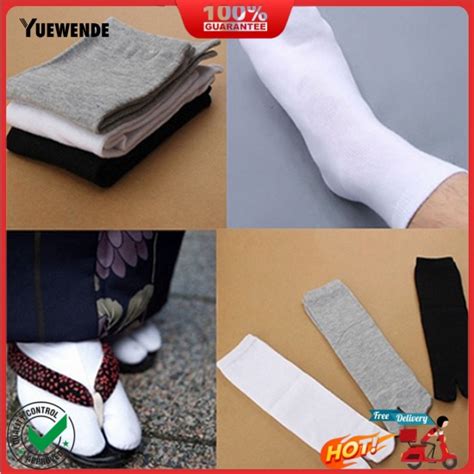Yqb 1 Pair Unisex Japanese Kimono Flip Flop Sandal Split Toe Tabi Ninja Geta Socks Shopee