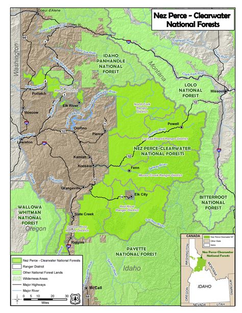 Nez Perce Clearwater National Forests Maps And Publications