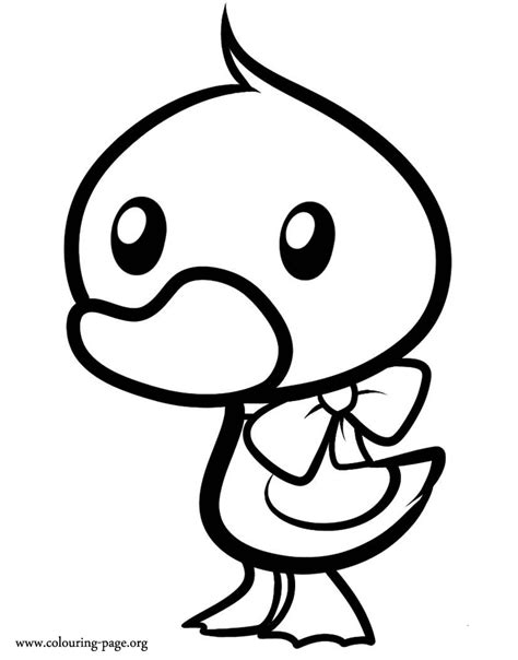 Welcome to the coloring pages for puppy pictures. Duck and Duckling - Duckling wearing a ribbon coloring page
