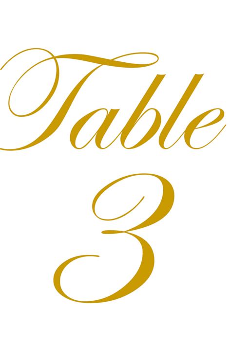 4x6 Printable Gold Color Table Numbers For Wedding Or Etsy Canada