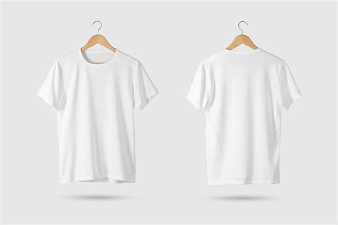blank white tshirt mockup  wooden hanger front  rear side view stock photo  image