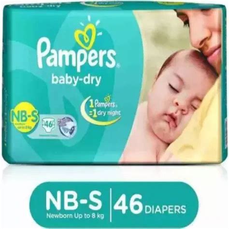 Disposable Pampers Baby Dry Diapers New Born Small 46 Count Age Group
