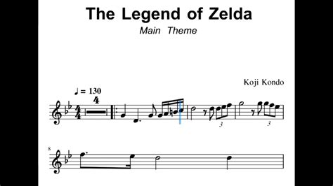 The Legend Of Zelda Main Theme Trumpet Sheet Music Youtube