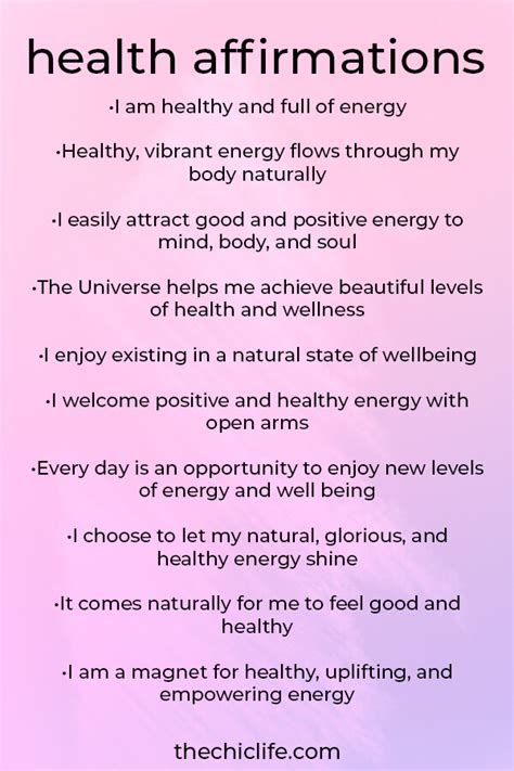 Top 10 Affirmations For Health Improve Your Health And Lifestyle