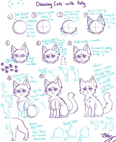 How to draw anime cats, anime cats, step by step, anime. Cat TUTORIAL (anime style) by DAChibiii | Cat drawing tutorial, Warrior cat drawings, Cartoon ...