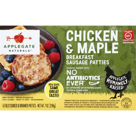 Applegate Natural Chicken And Maple Breakfast Sausage Patty 6 Ct From