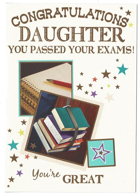 Daughter Passing Exams Card Congratulations On Passing Your Exams Daughter With Love Ts