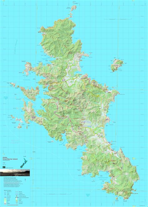 Aotea Great Barrier Island Topographic Map Newtopo Nz Ltd