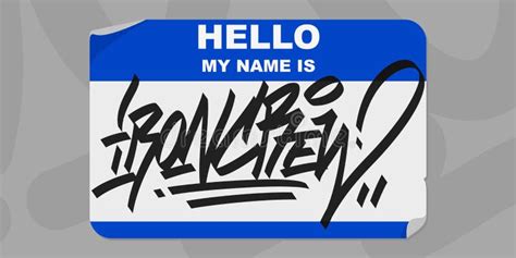 Abstract Graffiti Style Sticker Hello My Name Is With Some Street Art