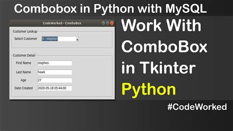 Work With Combobox In Tkinter Python Detailed Video Much Useful