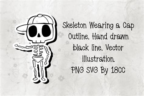 Skeleton Wearing A Cap Png Svg Graphic By 18cc · Creative Fabrica
