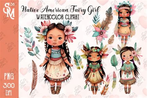 Native American Fairy Girl Watercolor Graphic By Stevenmunoz56