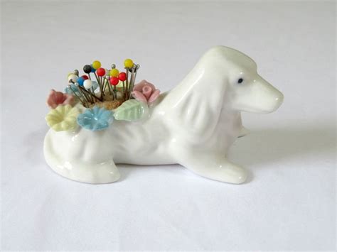 Vintage Pin Cushion Dog Dachshound Ardalt Porcelain Sewing Etsy Pin