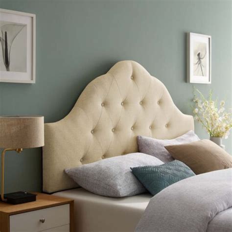 Modway Sovereign Tufted Button Fabric Upholstered Queen Headboard In