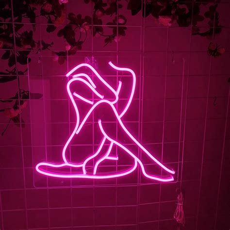 Wall Neon Sign Sexy Womans Thinking Silhouette Flexible Etsy