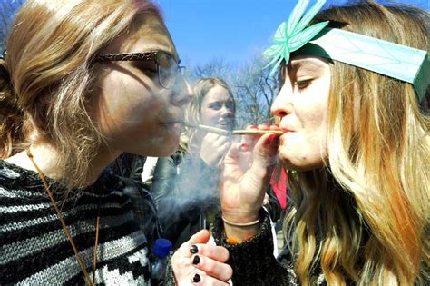 Participants Smoke During The Annual Hash Bash At The University Of