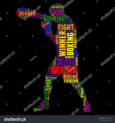 Boxing Typography Word Cloud Colorful Vector Stock Vector Royalty Free