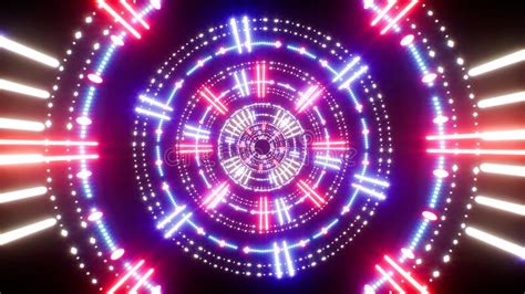 Glowing Red And White Laser Light Glittering Vj Background Stock