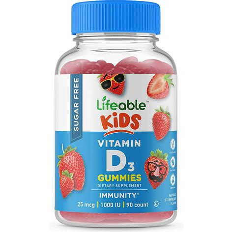 Lifeable Vitamin D For Kids 1000 Iu 90 Gummies