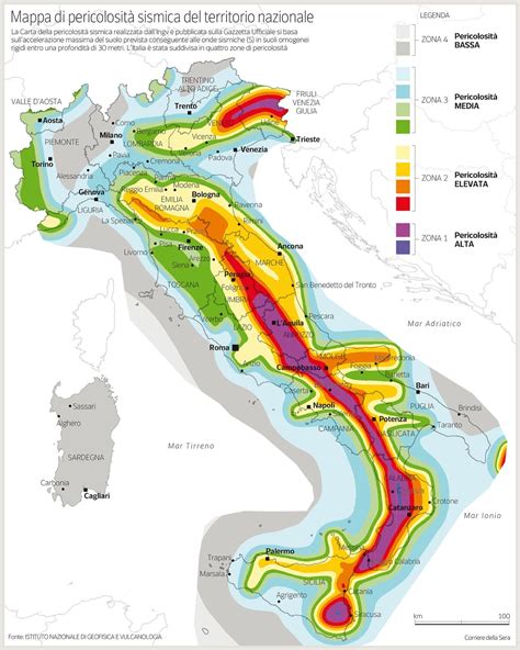 Le Mappe Più Dettagliate Delle Aree Sismiche Italiane Ed Europee