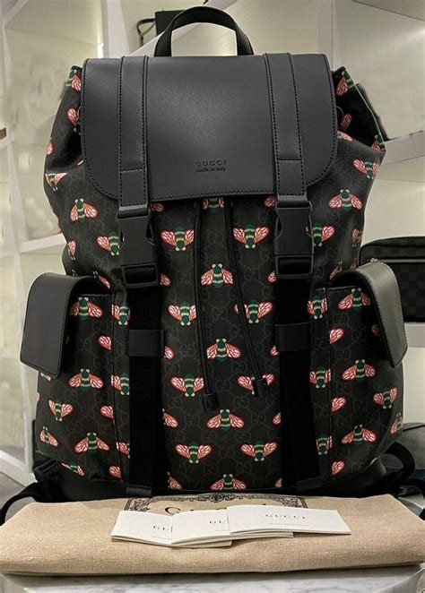 Gucci Gg Supreme Bestiary Bee Bagpack Barang Mewah Tas Dompet Di