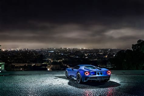 Wallpaper Ford Gt Supercar Concept Blue Sports Car Luxury Cars