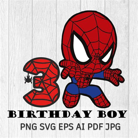 Spiderman 3rd Cumpleaños Archivo digital svg PNG feliz | Etsy