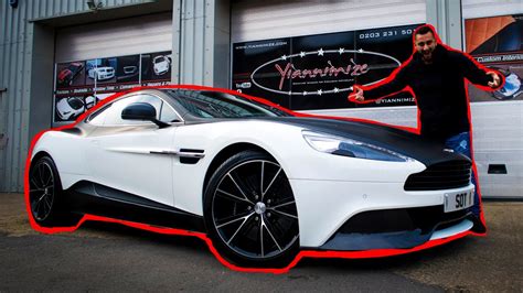 Aston Martin Vanquish Wrapped Half Satin Black - YouTube