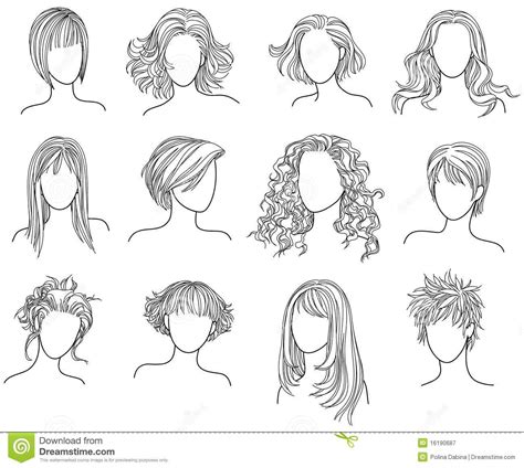 Fashion Hairstyle Sketches ~ Drawing And Coloring Different Hairstyles