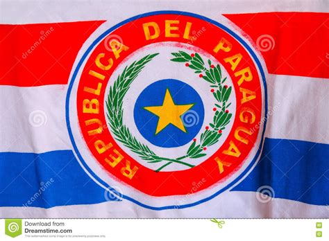 National Flag Of Paraguay Stock Image Image Of Attraction 75589169
