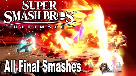 Super Smash Bros Ultimate All Final Smashes 74 Hd 1080p Youtube
