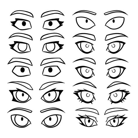 40 Cartoon And Manga Eyes Stamps For Procreate Anime Eyes Etsy