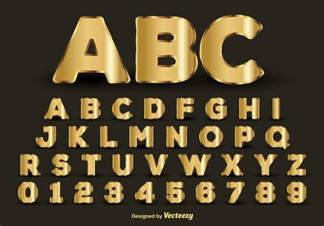 3d Metalic Gold Retro Font Alphabet Az Svg File Best Free The Brendan