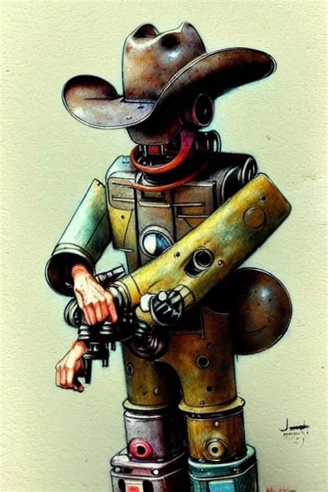 1950s Robot Cowboy Muted Colors By Stable Diffusion Openart