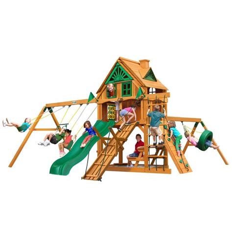 Gorilla Playsets Frontier Treehouse Residential Wood Playset With Slide