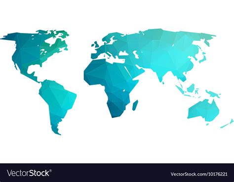 World Map In Polygonal Style Royalty Free Vector Image