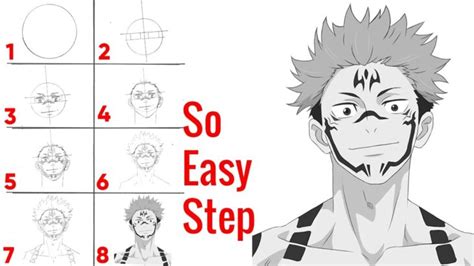 How To Draw Sukuna Step By Step Jujutsu Kaisen 呪術廻戦 │ 呪術廻戦 アニメ漫画動画まとめ