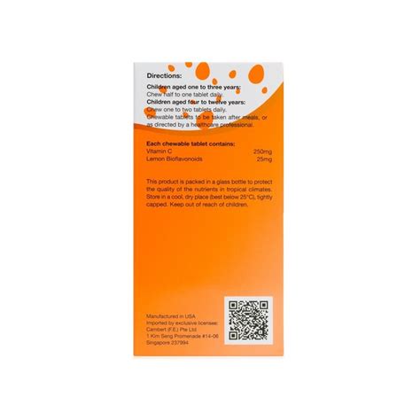 Kordel's vitamin c drug information: Kordel's Kid's Vitamin C 250mg + Bioflavonoids, 60 tablets ...