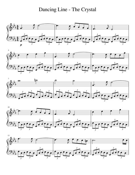 Dancing Line The Crystal Sheet Music For Piano Solo
