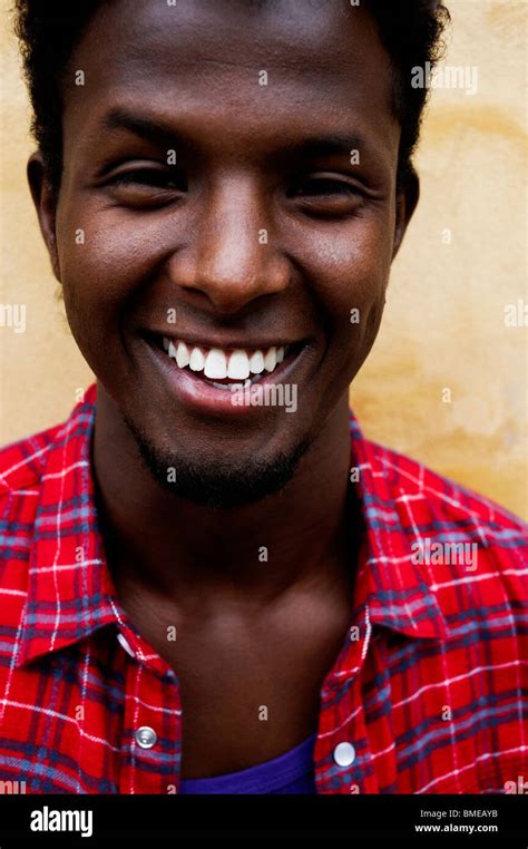 Close Up Of Man Laughing Stock Photo Alamy