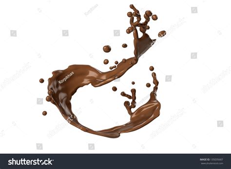 3d Liquid Milk Chocolate Splash Render Stock Illustration 135035687