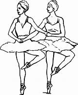 Coloring Ballet Ballerina Dancer Duo Synchronize Dance Dancers Cute Coloringsky Colorluna sketch template