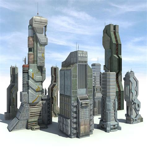 Max Sci Fi Futuristic City Cyberpunk Building Scifi Building Building