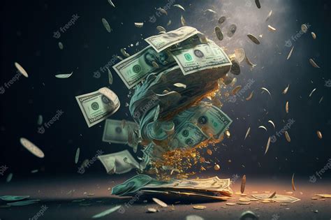 Premium Photo | Exploding money achieve financial freedom Generative AI