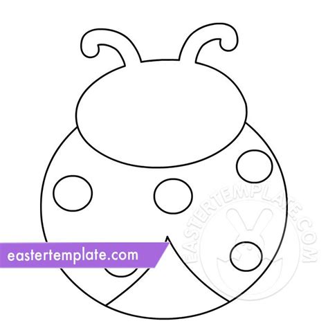 Ladybug Outline Coloring Page Easter Template