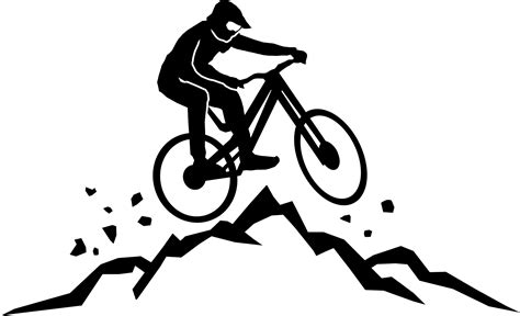 Downhill Mountainbike Fahrrad Berge Umriss Silhouette Vektor Etsy Schweiz