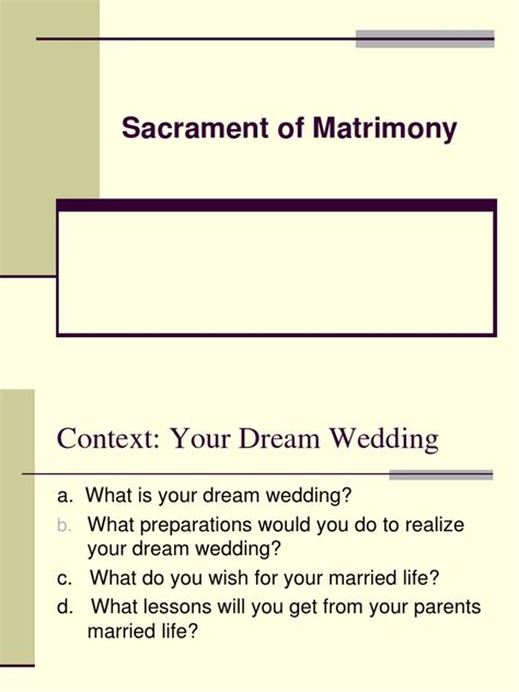 Sacrament Of Matrimony 1 Marriage Sacraments