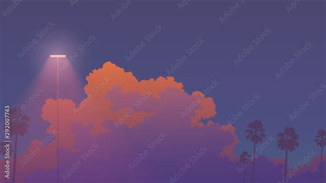 Nostalgic Sunset Sky Aesthetic Background Vector De Stock Adobe Stock