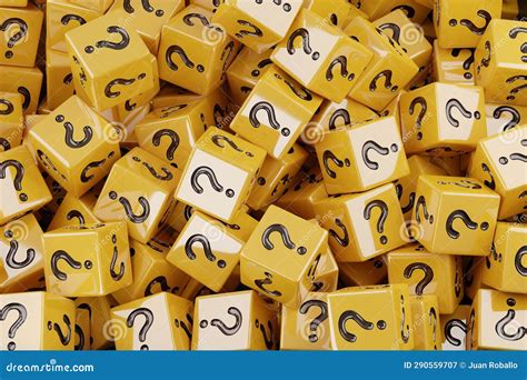 Yellow Dice With Question Marks On Their Faces Background 3d