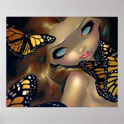 Nymph With Monarchs Art Print Butterfly Fairy